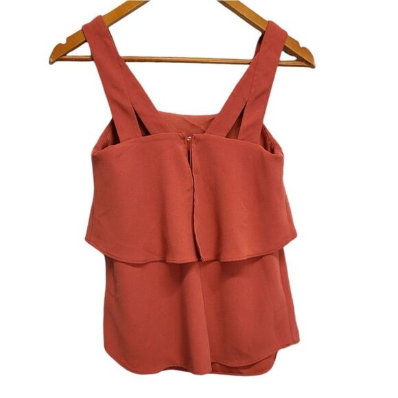 Ann Tylor Women's Ruffled Orange Top Size XXSP - Picture 2 of 5